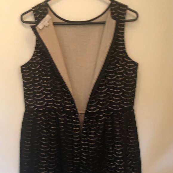 LOFT sleeveless black eyelet cotton midi dress sz 10P - Picture 11 of 14